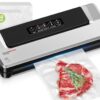 [Updated 2025] Bonsenkitchen Vacuum Sealer Machine + 40 Vacuum Bags, Fast-Compact/Multi-Functional Food Vacuum Sealer with External Vacuum System, Silver