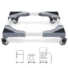W B D WEIBIDA Appliance Dolly Cart with 4 Locking Twin Wheels Mini Fridge Stand Adjustable Furniture Mover Mobile Roller Base for Washing Machine, Dryer, Refrigerator, Laundry...