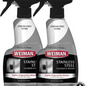 Weiman Stainless Steel Cleaner and Polish – Removes Fingerprints, Residue, Water Marks, Grease from Appliances, 2 Pack with Micro Towel Weiman Stainless Steel Cleaner and Polish - Removes Fingerprints, Residue, Water Marks, Grease from Appliances, 2 Pack with Micro Towel